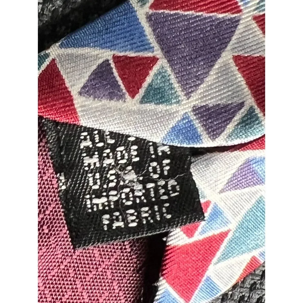 Christian Dior Monsieur Silk Tie Geometric Red Blue‎ Purple Classic USA Designer